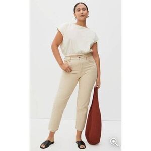 EVERLANE The 90's Cheeky In Clay Organic Cotton Crop Jean Size 27